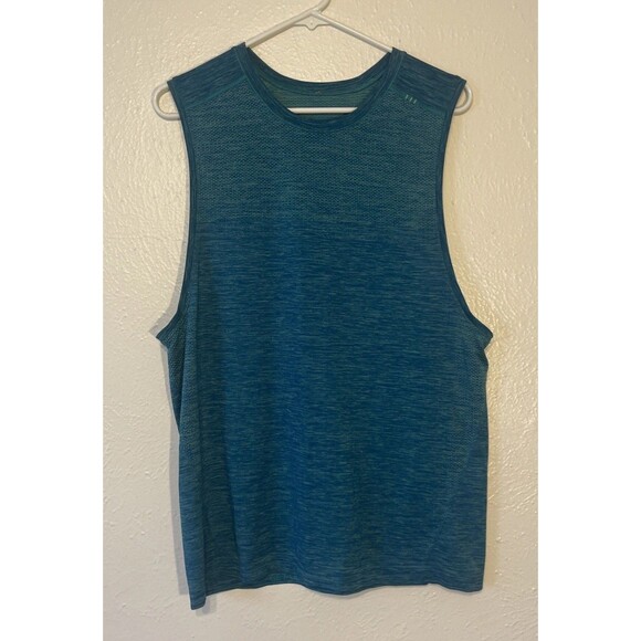 LULULEMON Men's Tank Top Shirt Metal Vent Tech Sleeveless Green/Yellow Medium - Picture 6 of 10